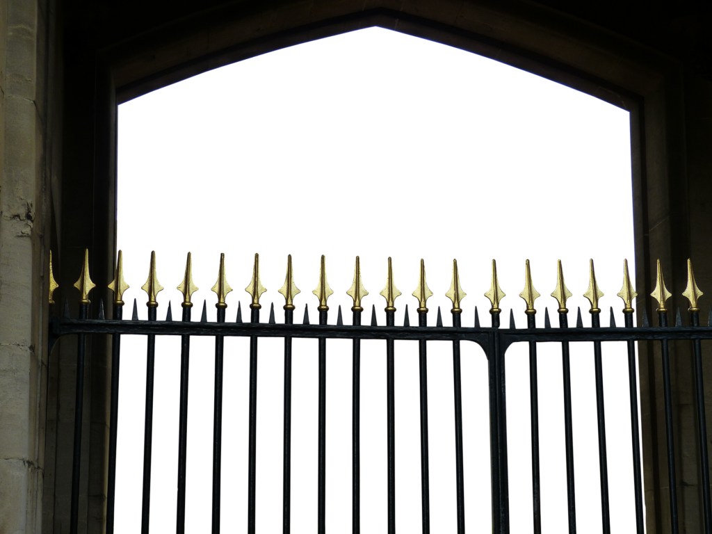 Iron wrought black gate